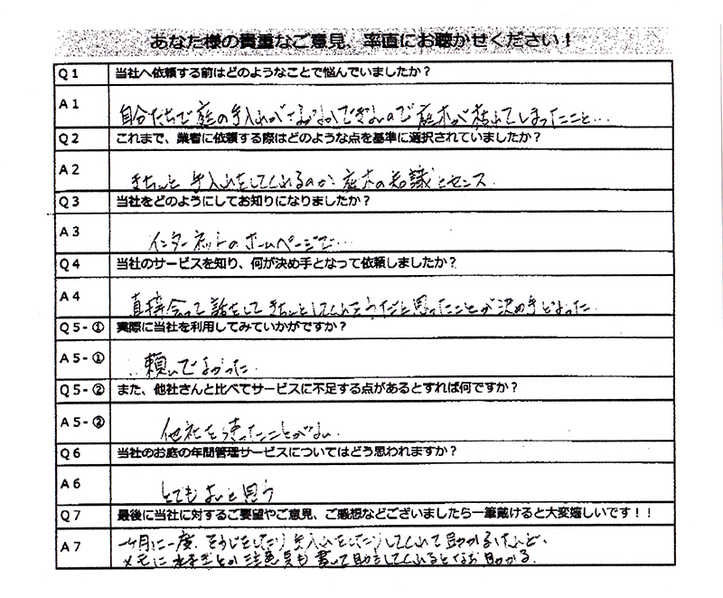 お客様の声