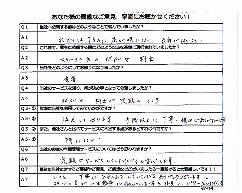 お客様の声