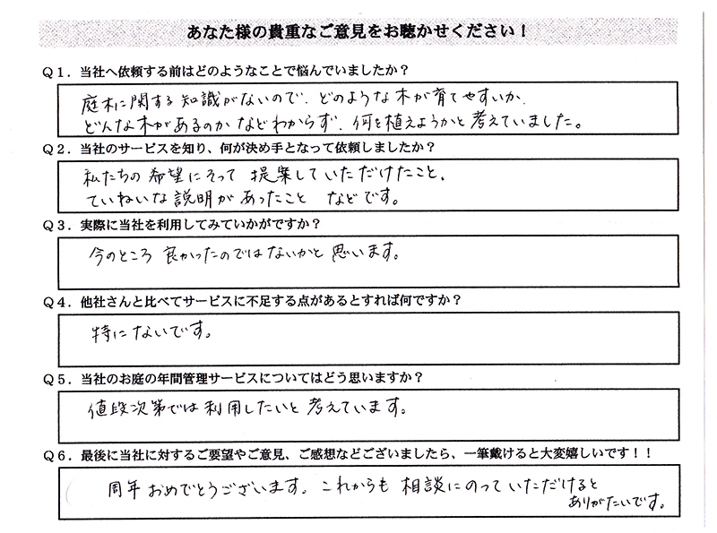 お客様の声